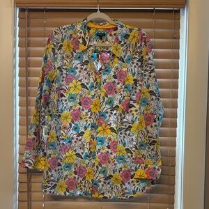 Talbots Colorful Floral Women’s Shirt 2x like new
